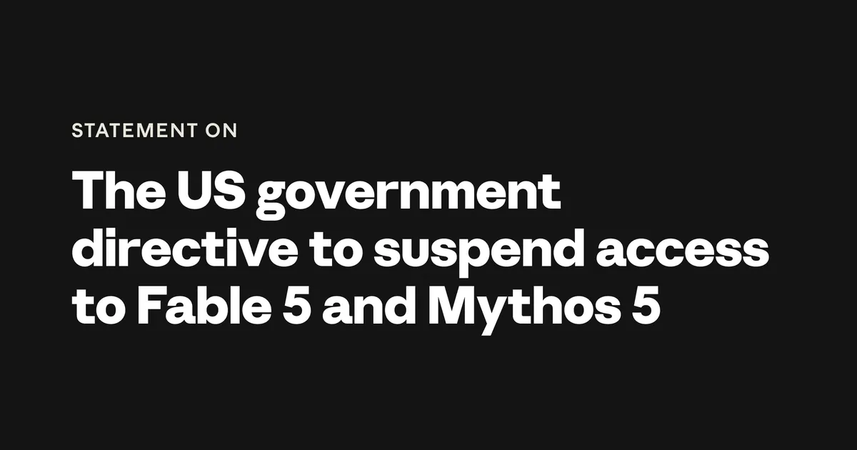 米輸出管理命令でAnthropicがFable 5とMythos 5を全世界で停止