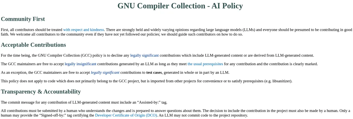 GCCが15行超のLLM生成符号を拒否、テストケースは例外に