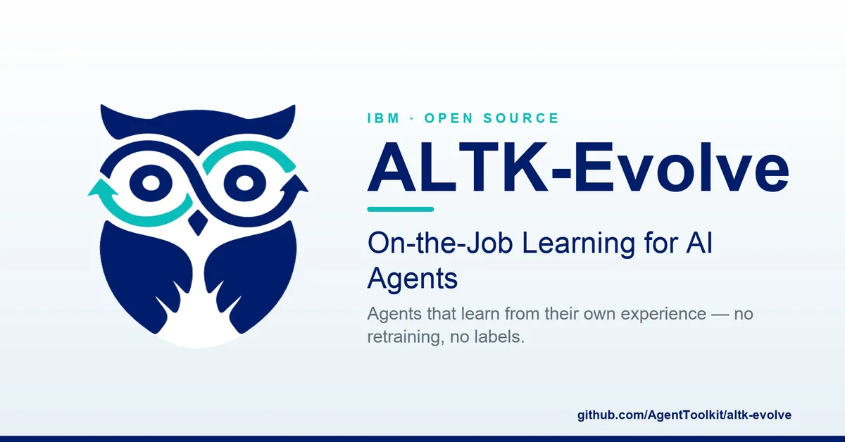 IBM ResearchのALTK-Evolve、40%の推論コストでAppWorldのACE超え