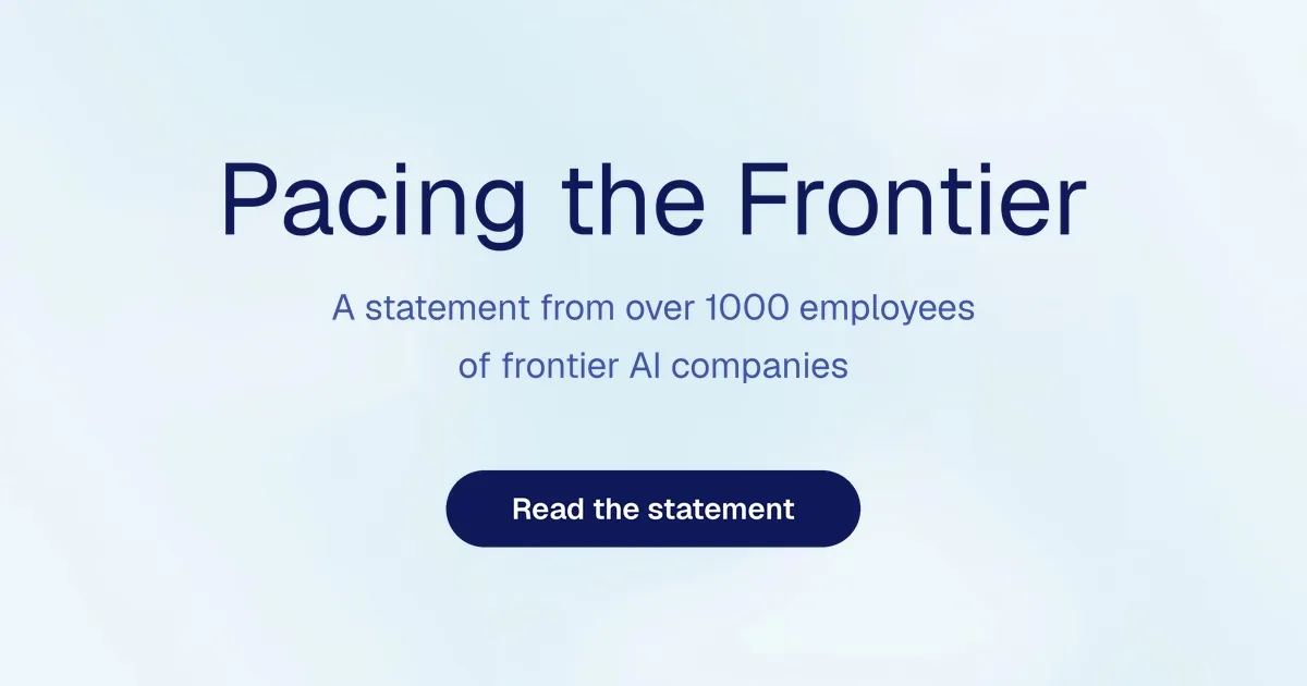 1,306 frontier AI employees ask the US to build tools for pacing the race