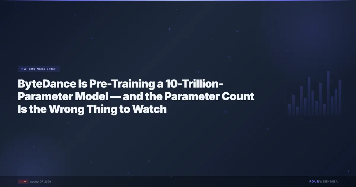 ByteDance is pre-training a 10-trillion-parameter model, per FT