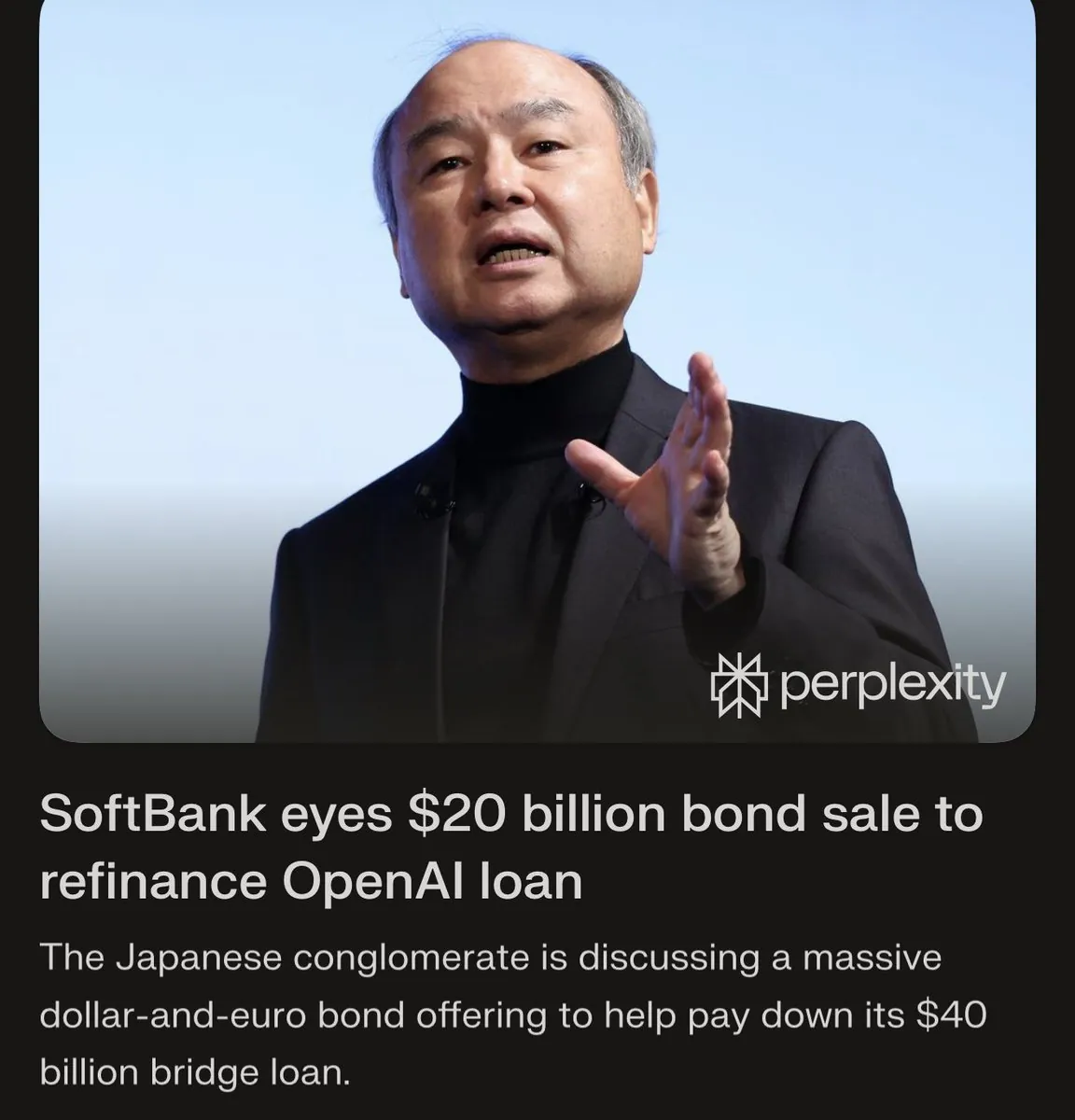 SoftBank weighs a $20B bond sale to refinance its OpenAI bridge loan